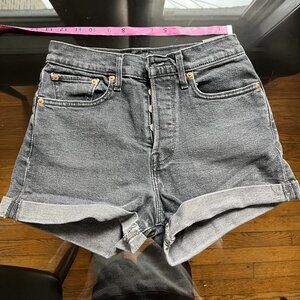 Levi's faded black high waisted shorts